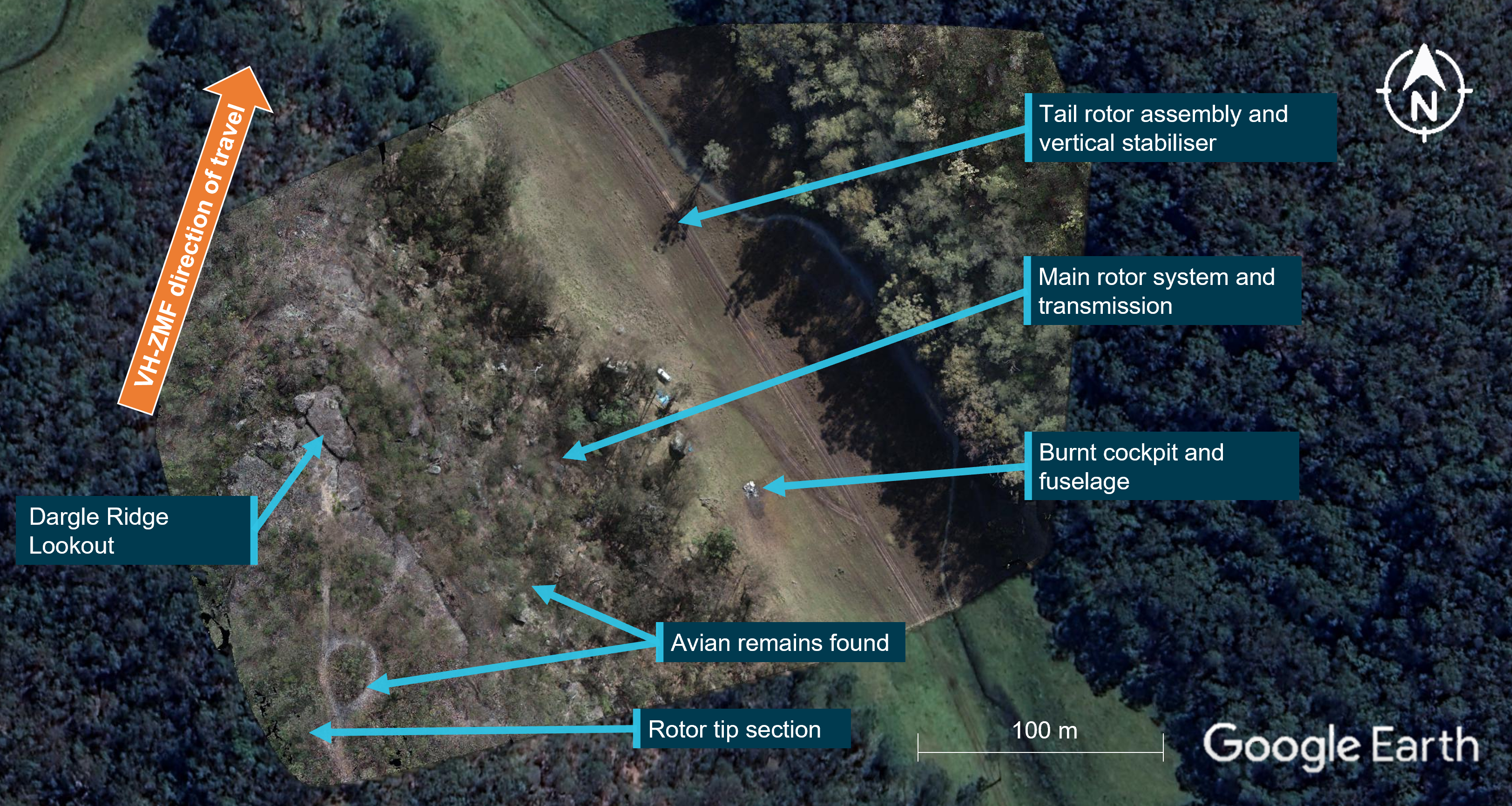 Figure 5: VH-ZMF accident site