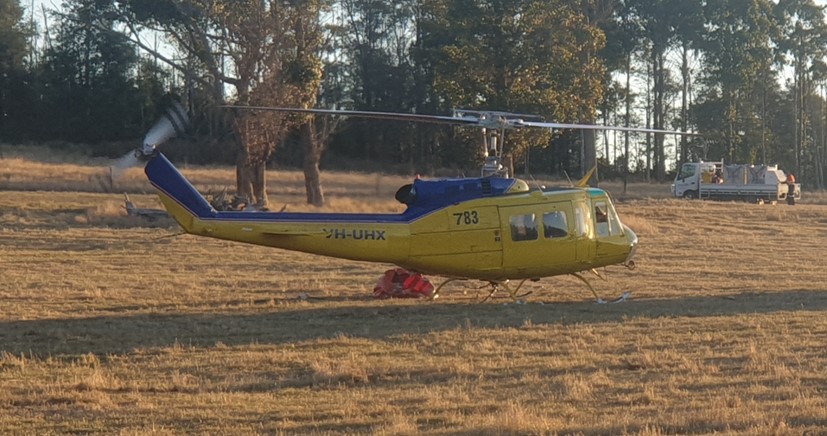 Accident helicopter. Photo: Jamie Davis