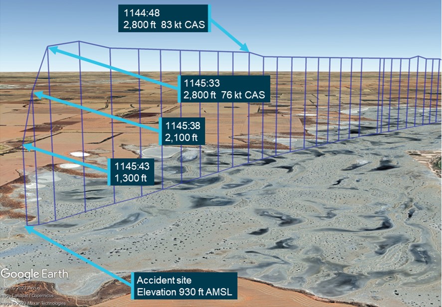 Accident flight track data derived from an iPhone