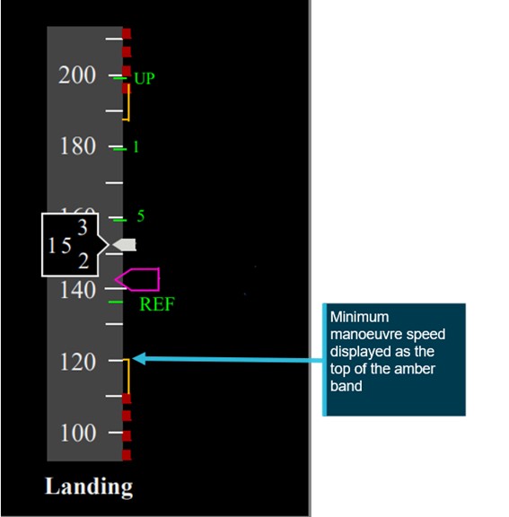 Figure 2: Sample of B737 primary flight display airspeed indicator