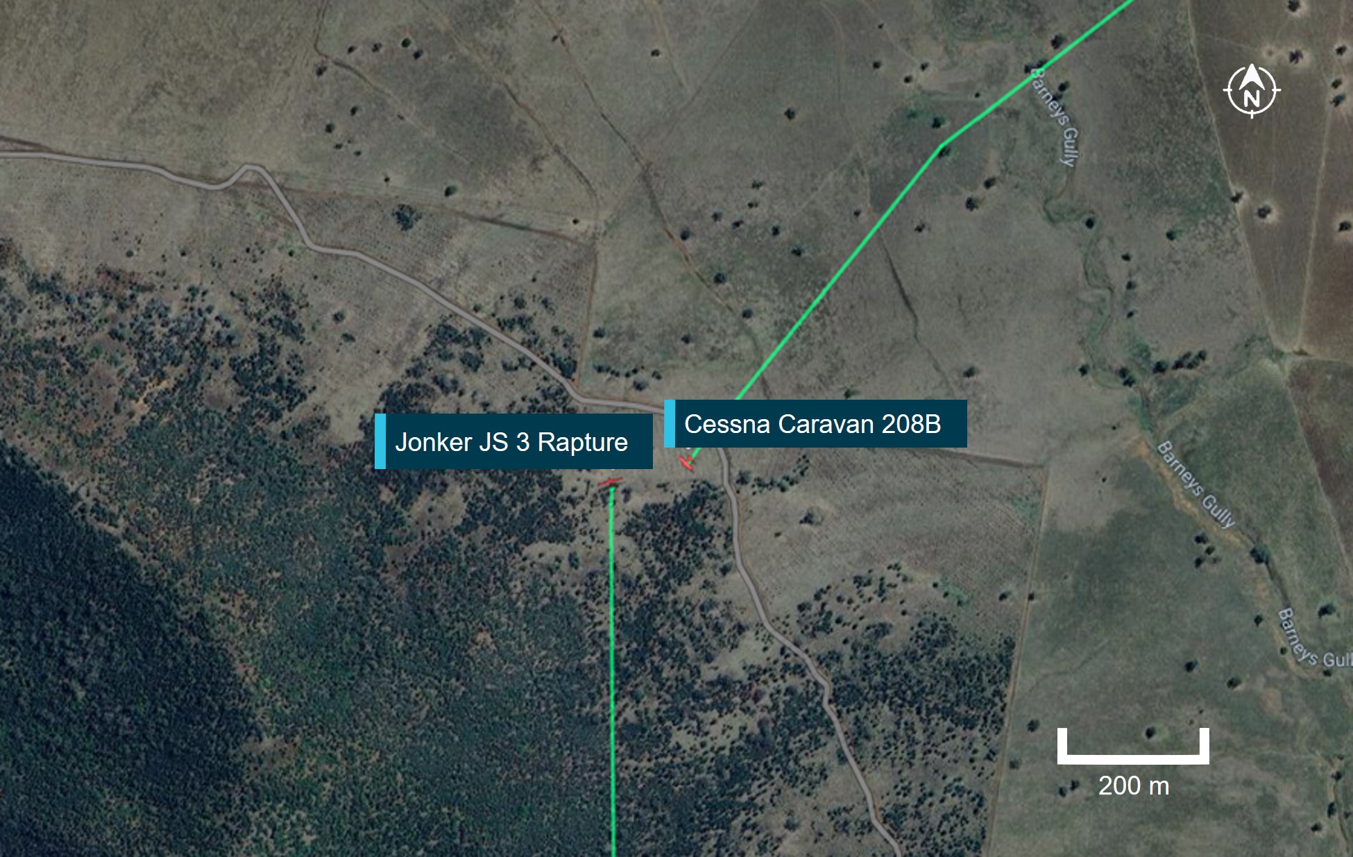 Representation of aircraft flight paths before near-collision occurrence