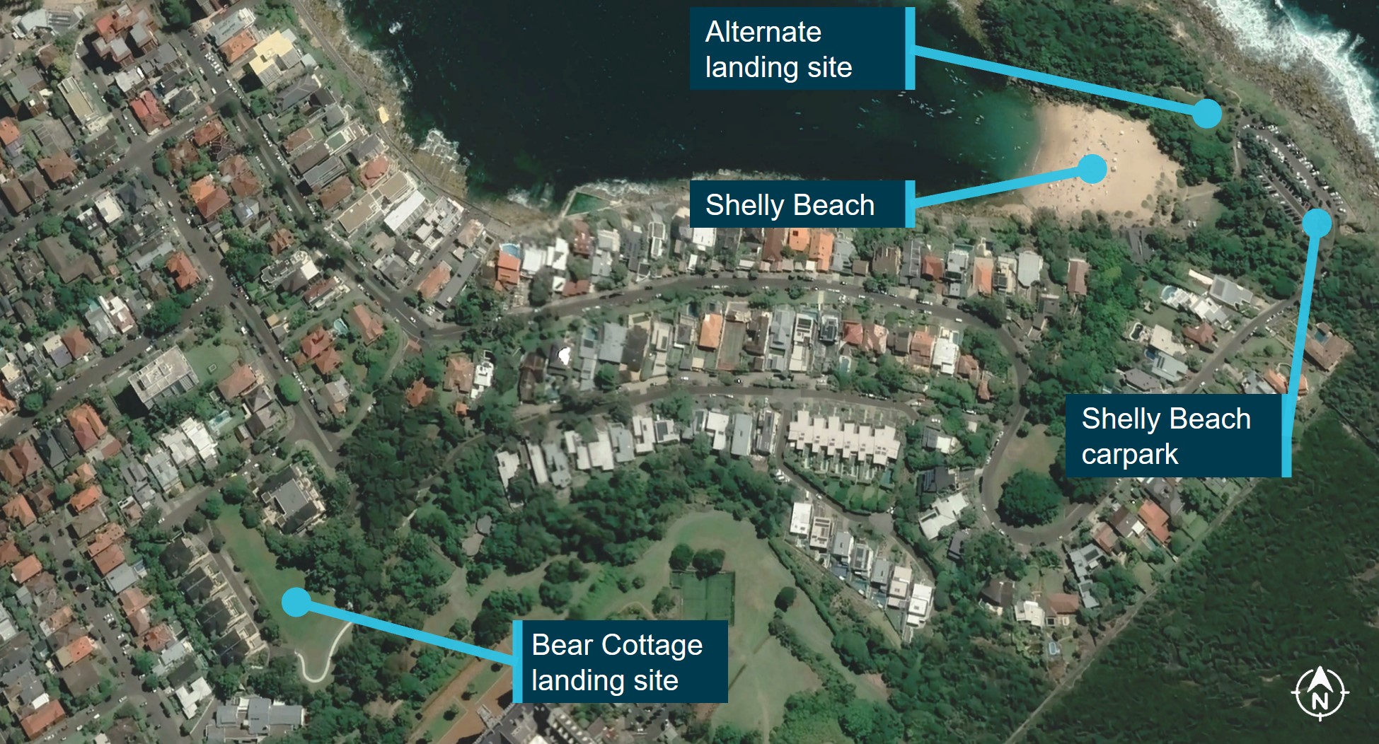 Figure 2: Helicopter landing site options