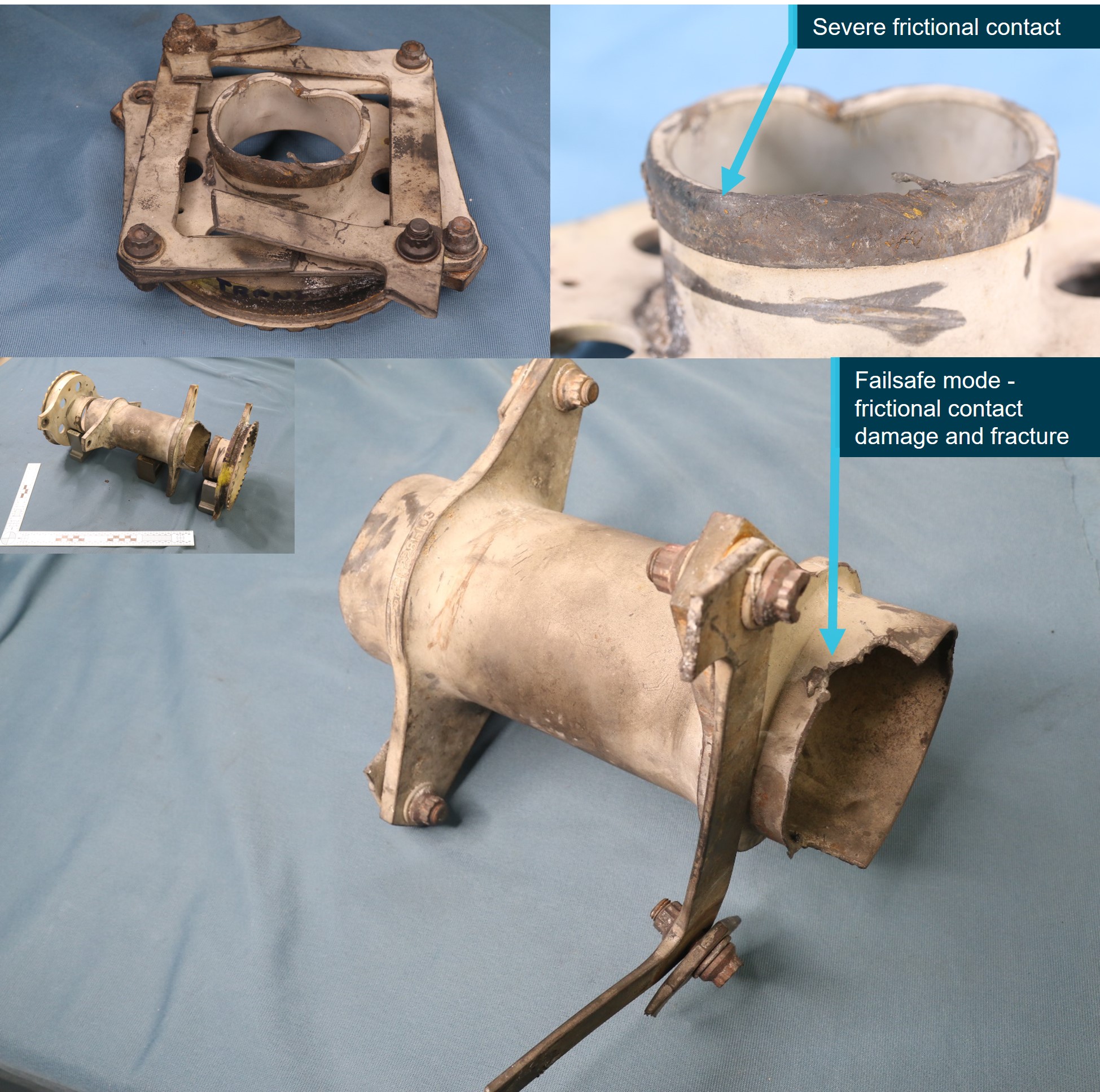 Figure 19: Photographic montage of the KAflex showing damage sustained upon entering fail-safe mode