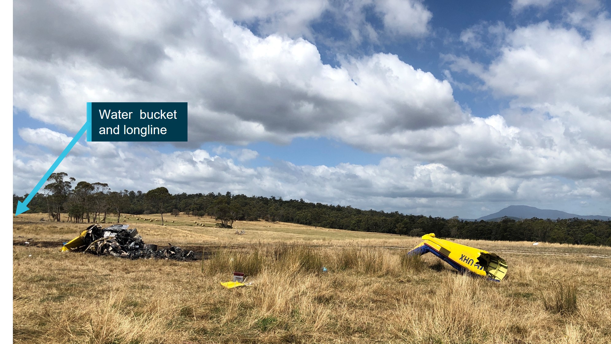 Figure 5: View of the fuselage and separated tail section at the accident site