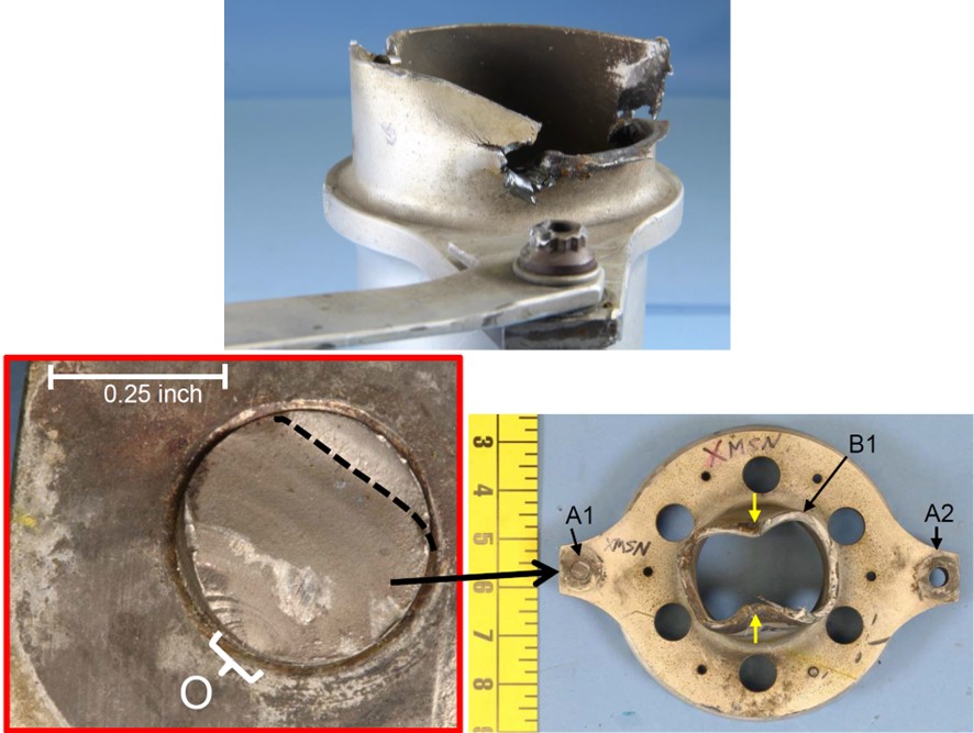 Figure A1: The KAflex entered fail‑safe mode following fatigue fracture of an attachment bolt, prior to total failure of the drive shaft