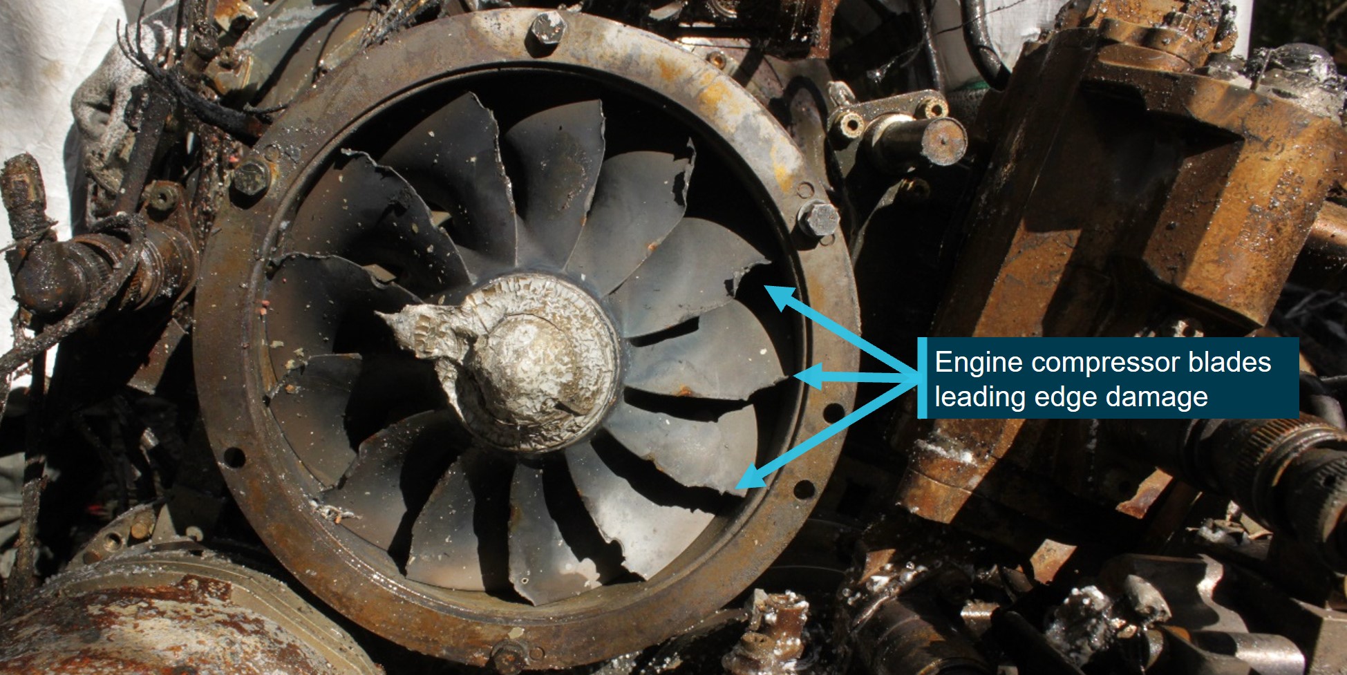 Figure 9: Damage to engine compressor blades