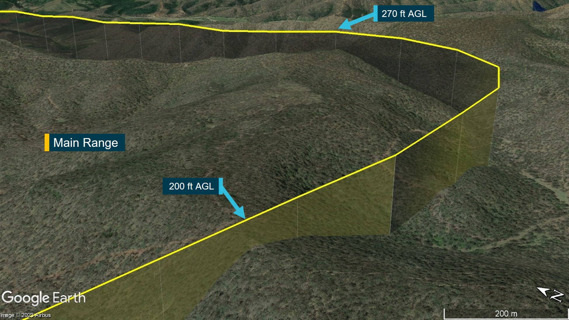 Figure 13: Low-level flight over Main Range