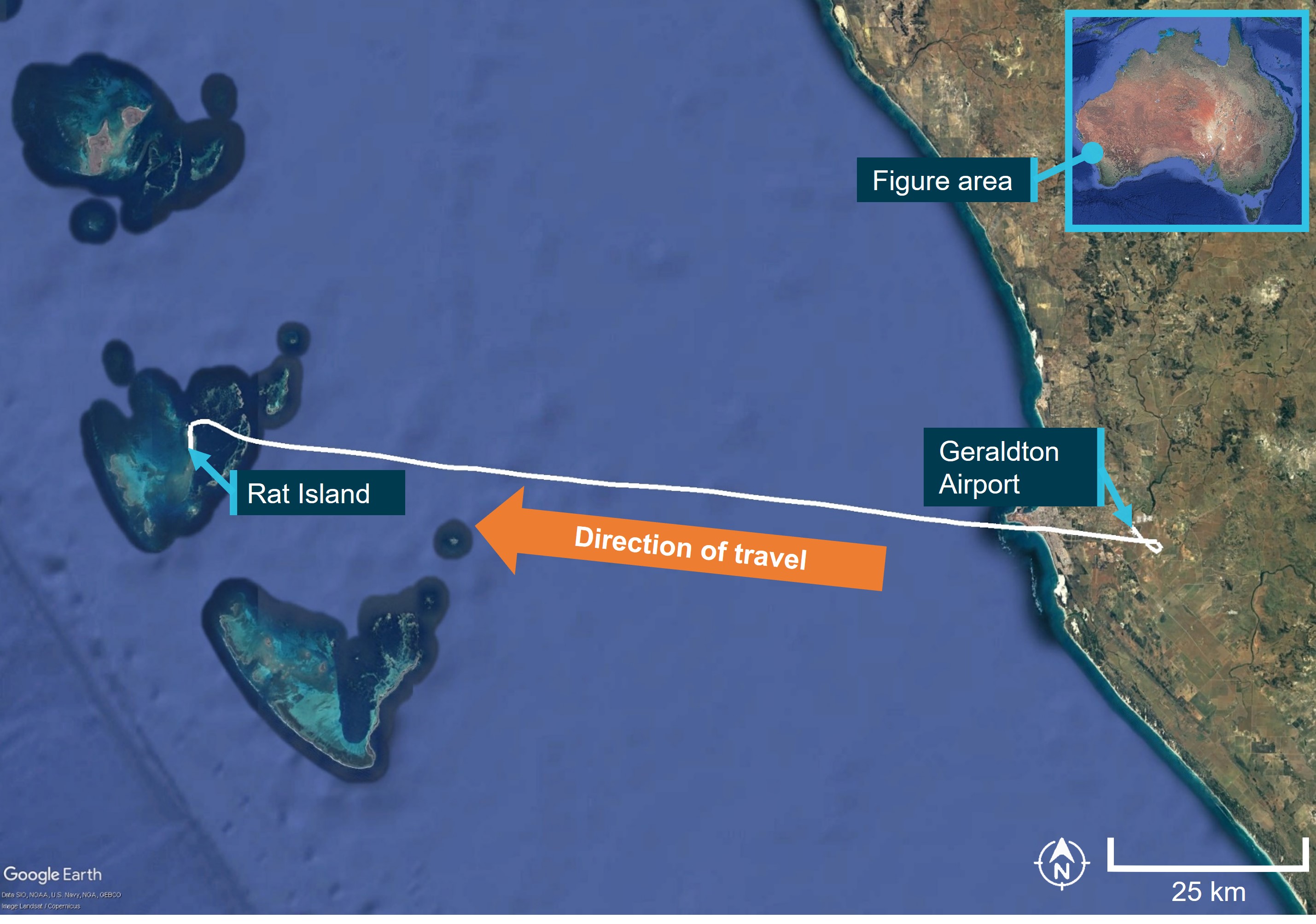 Figure 1: Flight track of VH-TBU