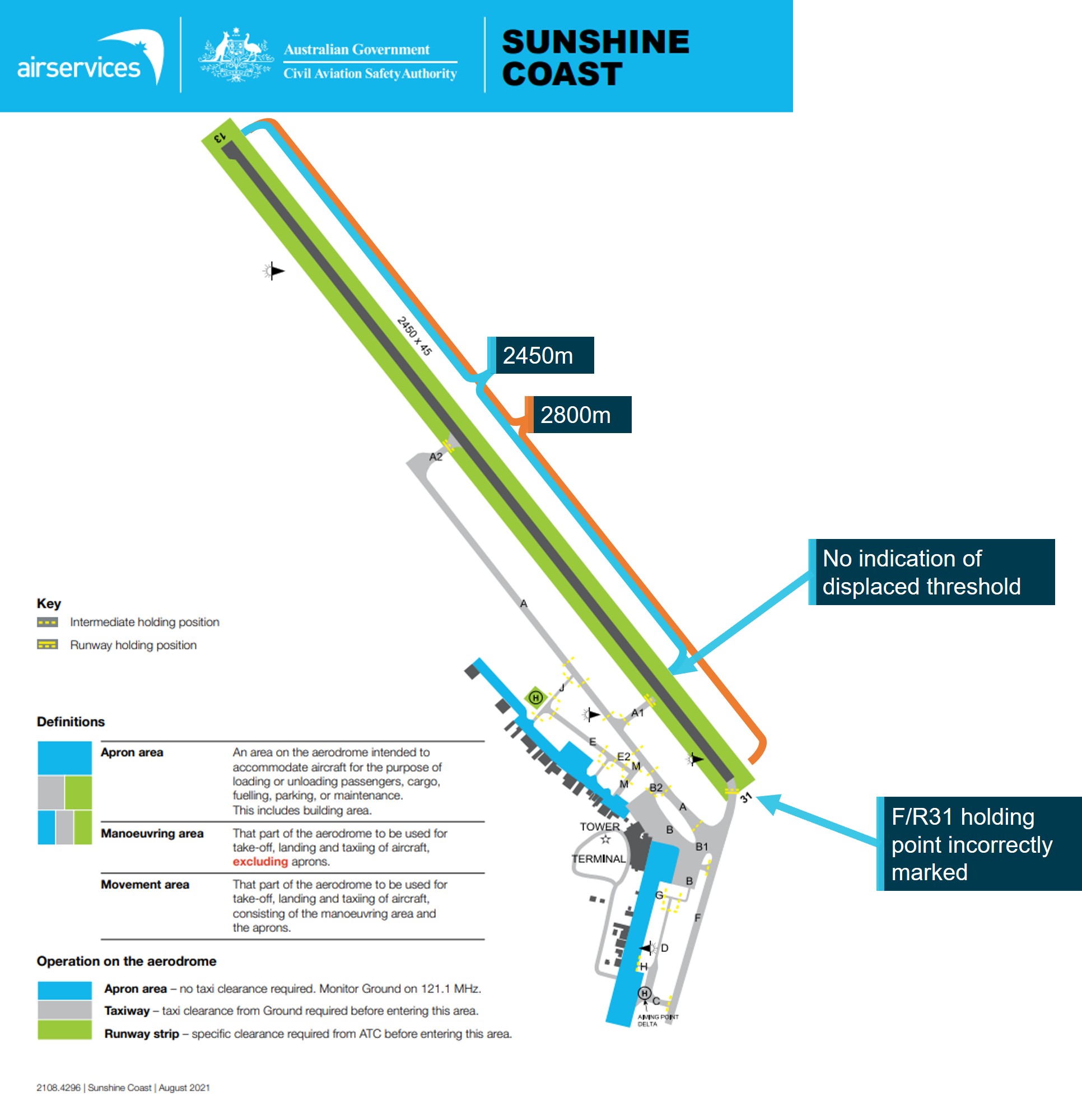 Figure 5: Aerodrome Manoeuvring Map for Sunshine Coast