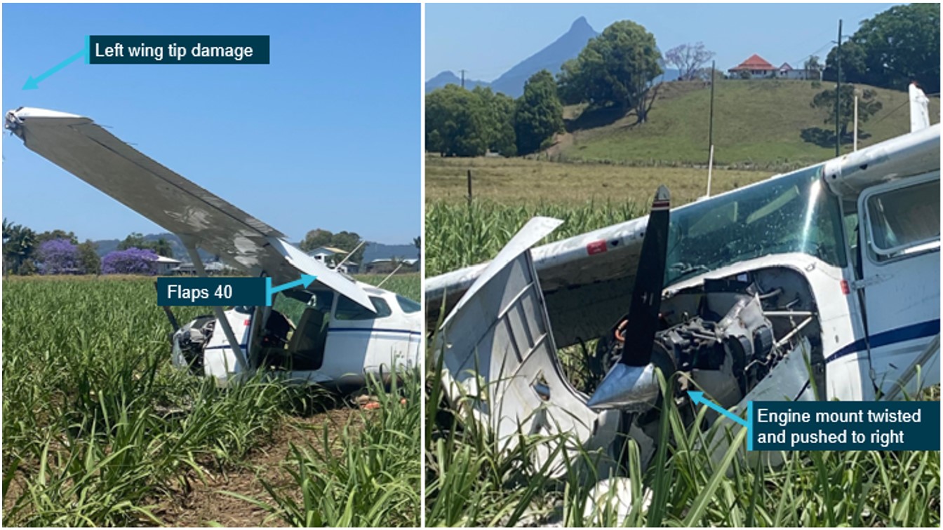 Figure 3: Photos of the aircraft at the accident site