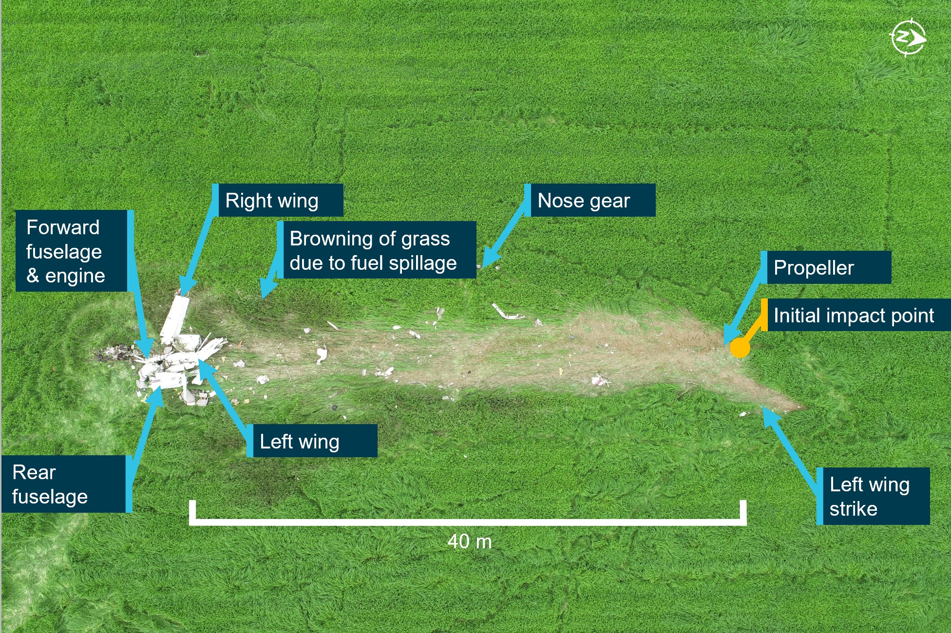 Figure 3: Overview of VH-CPQ accident site