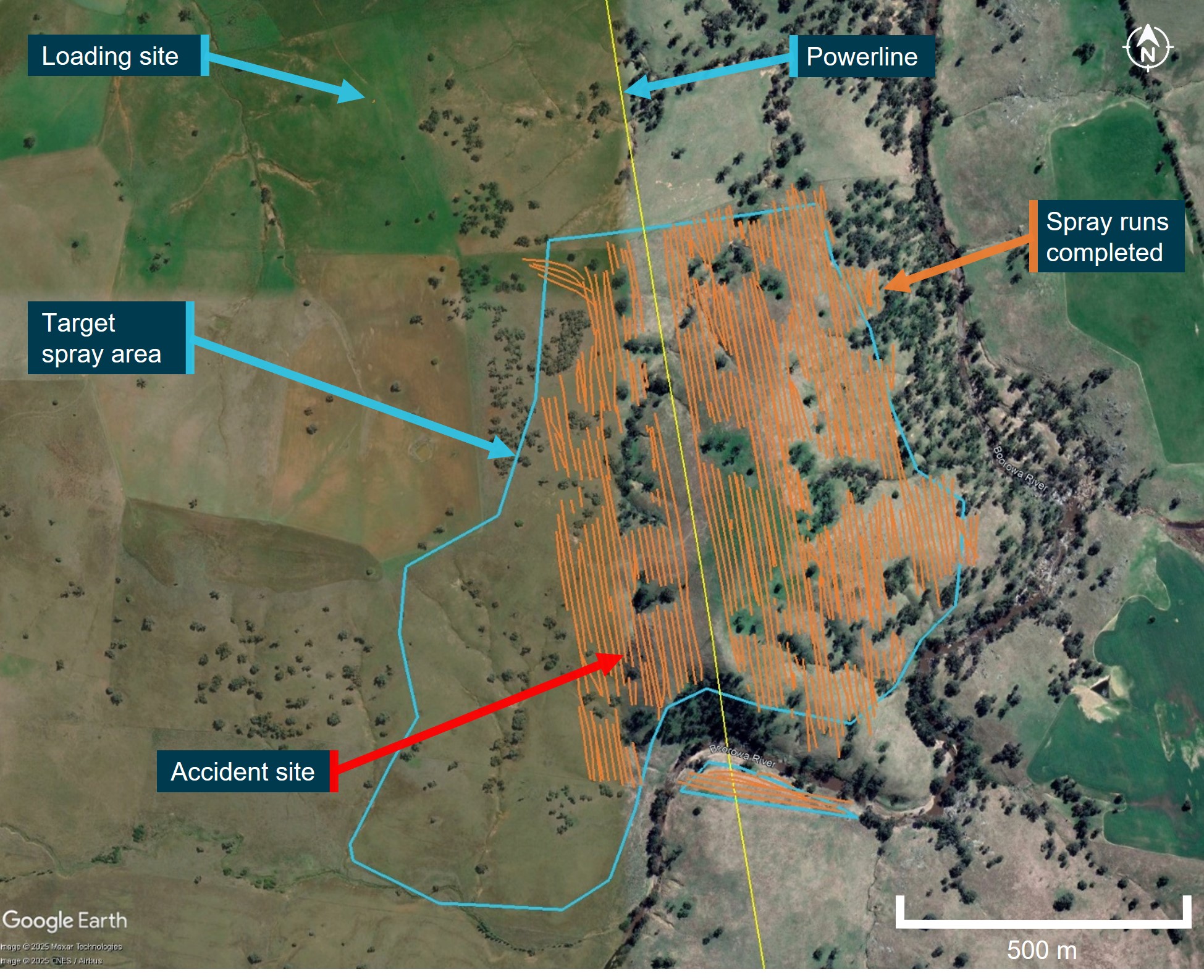 Figure 2: Tracmap spray runs completed