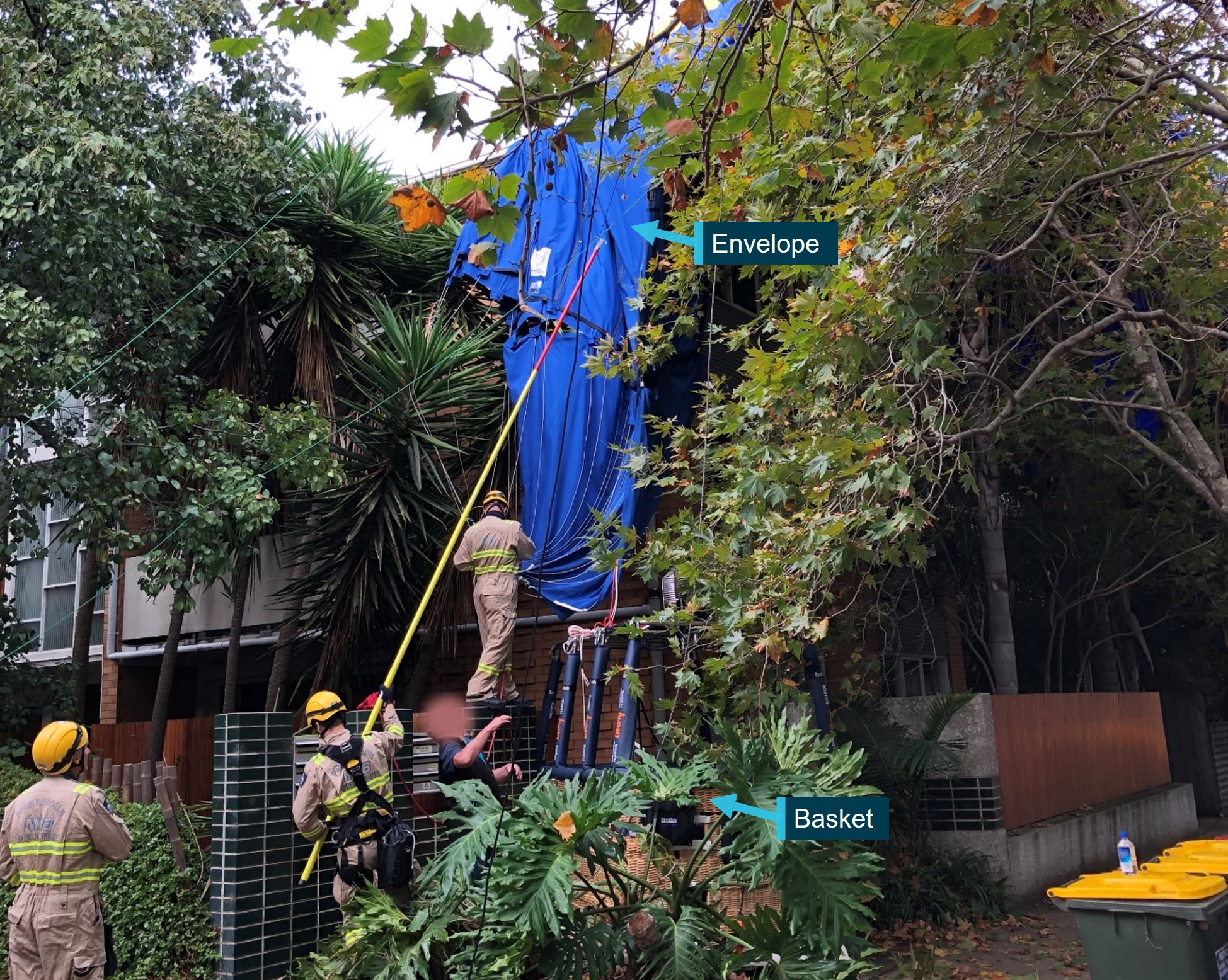 Balloon landing site during the post-incident recovery