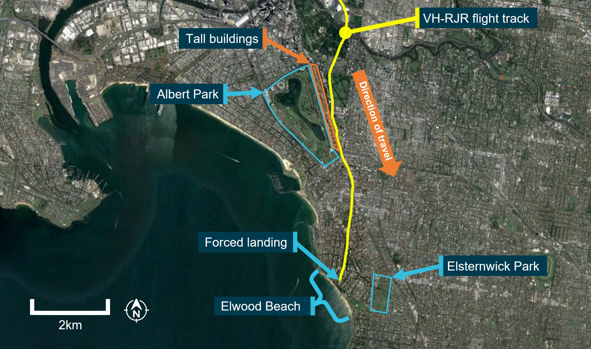 Figure 4: Balloon flight track with potential landing options