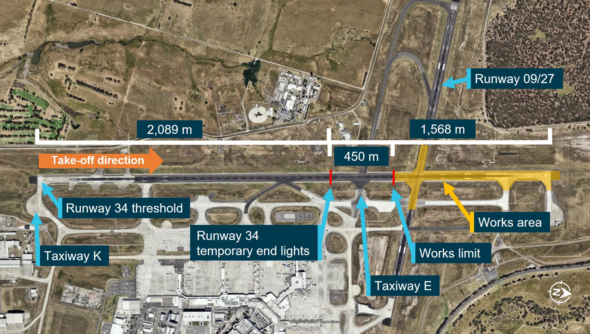 Figure 1: Melbourne Airport arrangement relating to the occurrences