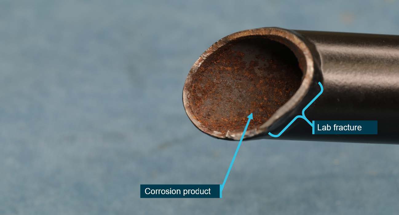 Figure 3: Right tail rotor pedal fracture surface following fracture by the ATSB