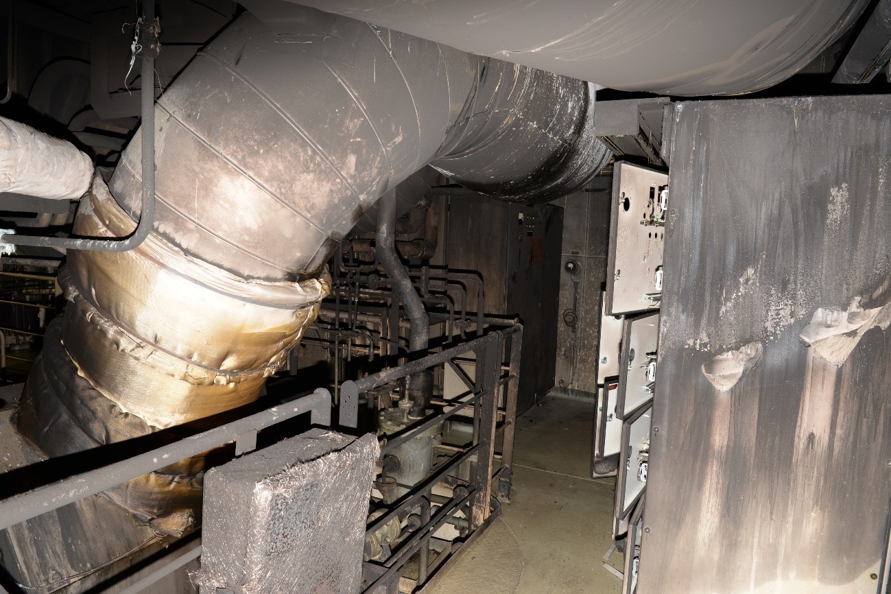 Figure 8: Fire damage inside the port engine room