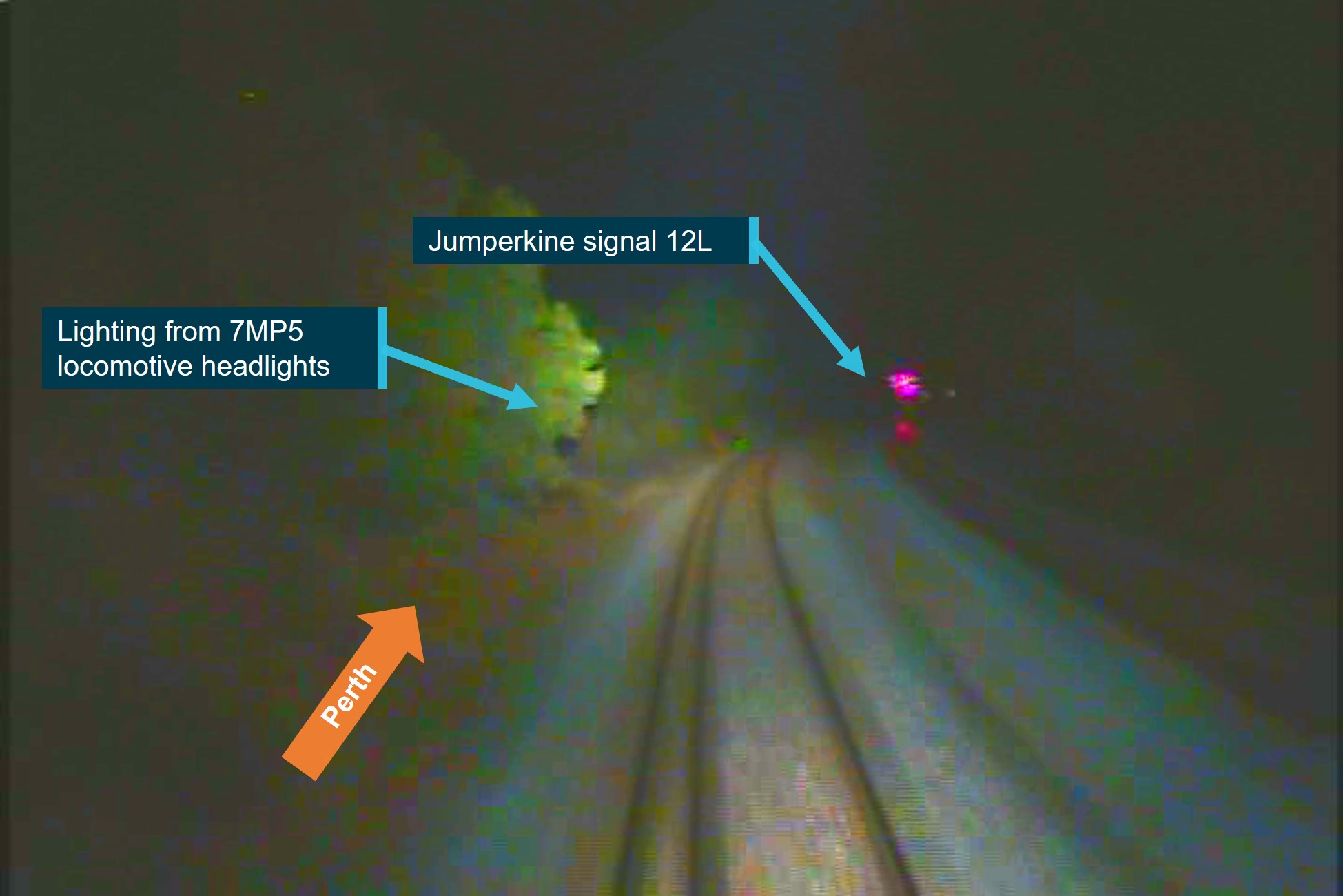 Figure 10: Train 7MP5 view of Jumperkine signal 12L