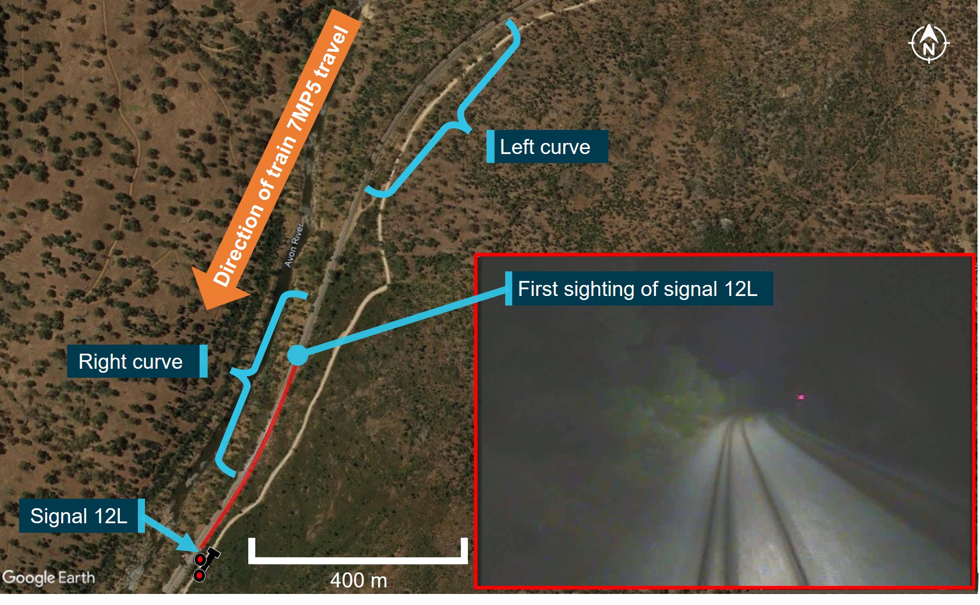 Figure 9: Approach to signal 12L