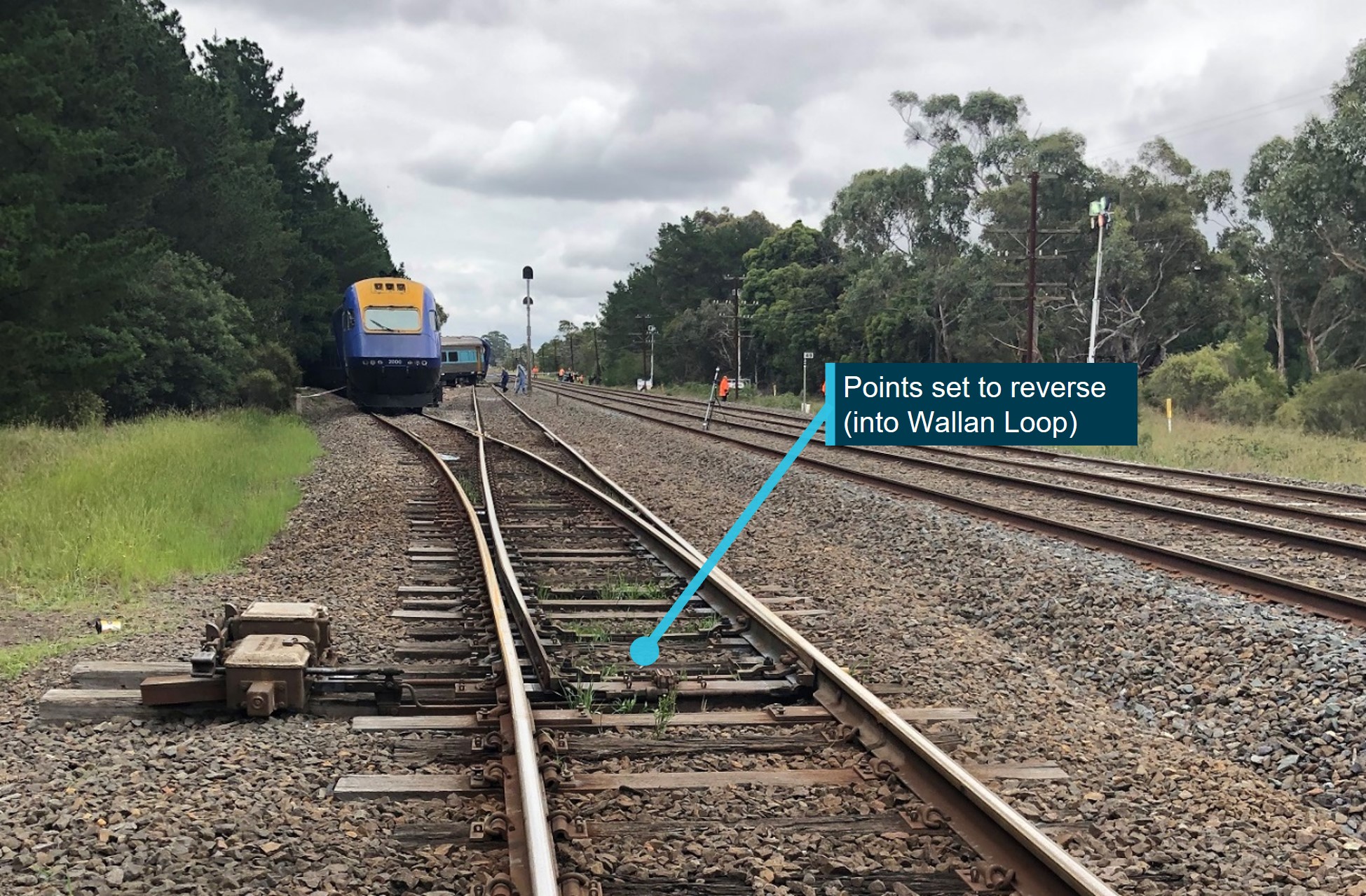 Figure 14: No. 7 points at the northern entrance to Wallan Loop set to reverse