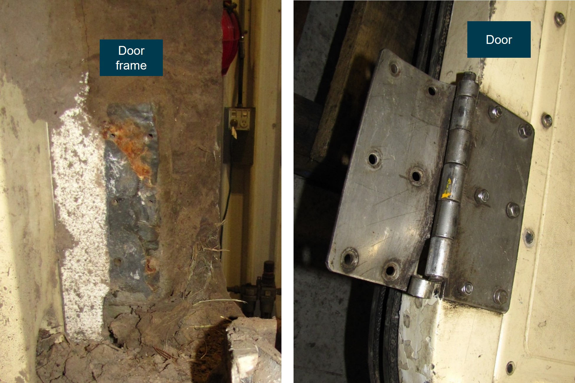 Figure 19: Lower internal hinge of left cab door of XP2018