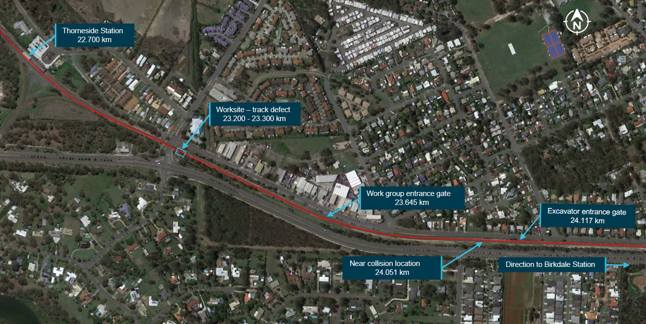 Figure 1: Places of interest relevant to the worksite and the entrance gates