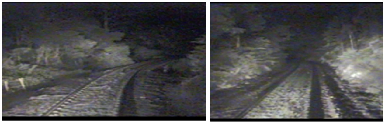 Figure 4: Front of train footage of track