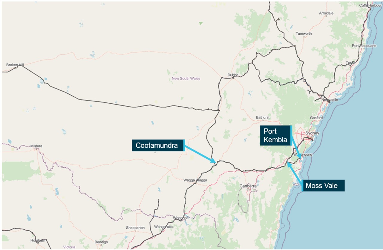 Figure 5: ARTC leased rail network from NSW Government