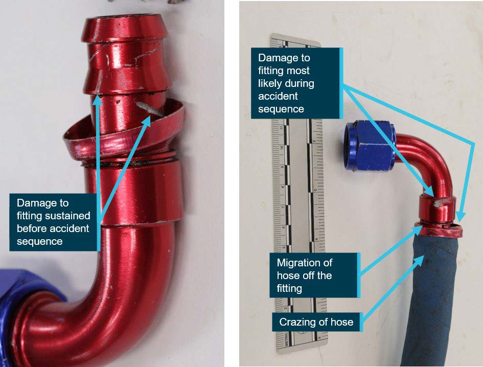 Figure 13: Images of two-barb fitting from the oil cooler return hose