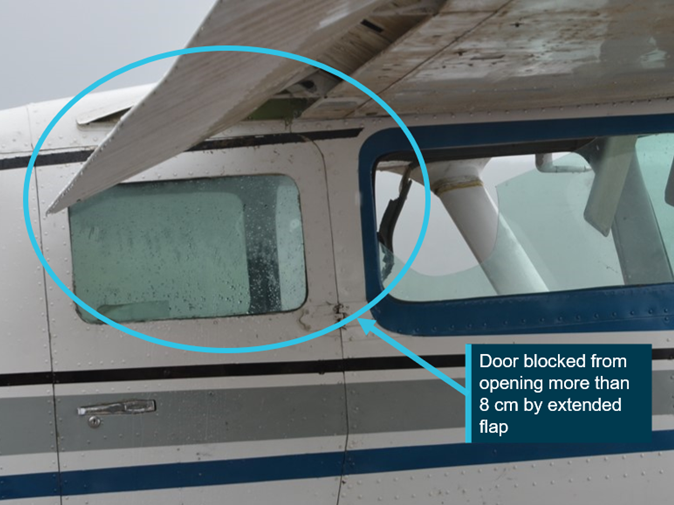 Cessna 206 rear cargo door blocked from opening