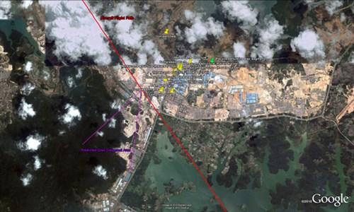 Search area of interest on Batam Island