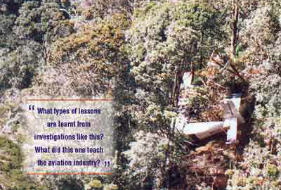 Aircraft accident site into trees