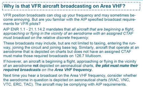 Why is that aircraft broadcasting on ARea VHF?