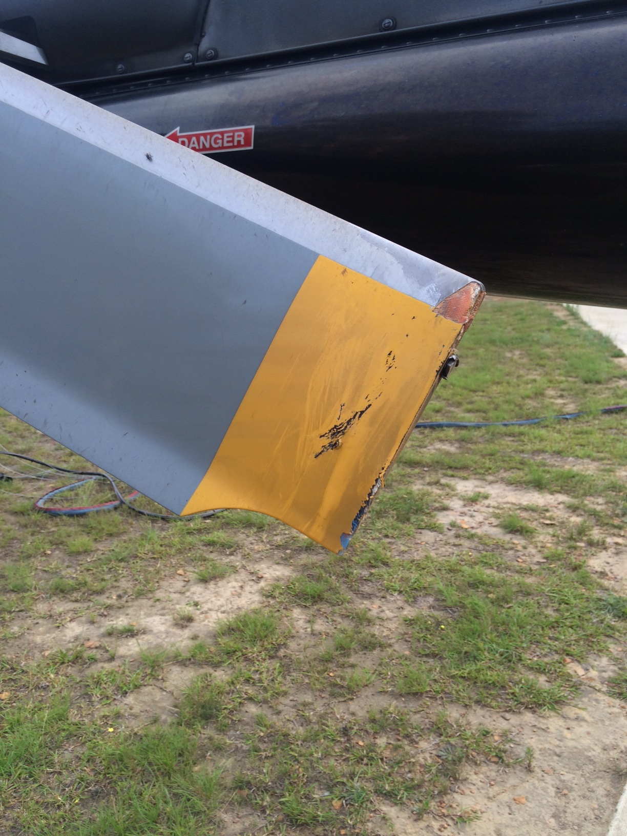 Damage to VH-NPS tail rotor