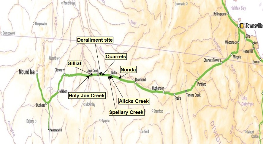 Locations, Mount Isa railway, Queensland