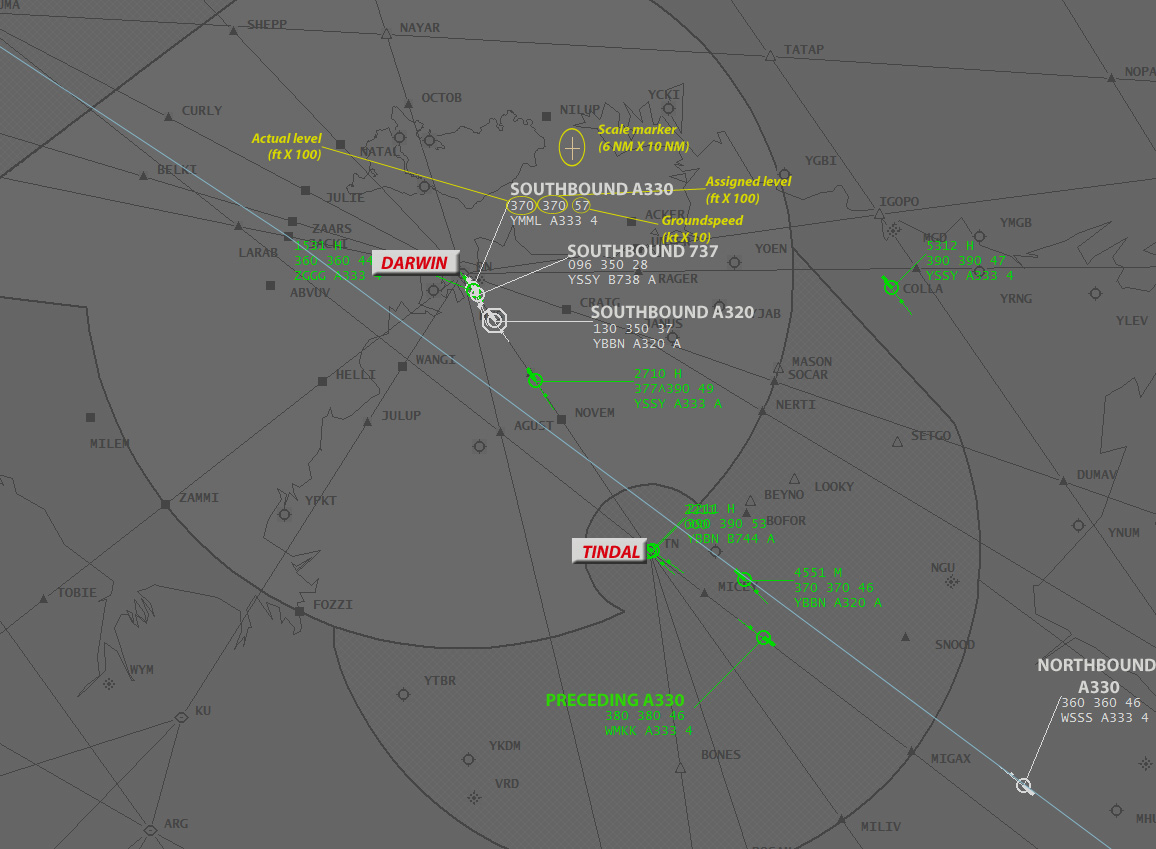 Figure 2: Proximity of aircraft in Tops Central airspace at 0228:10