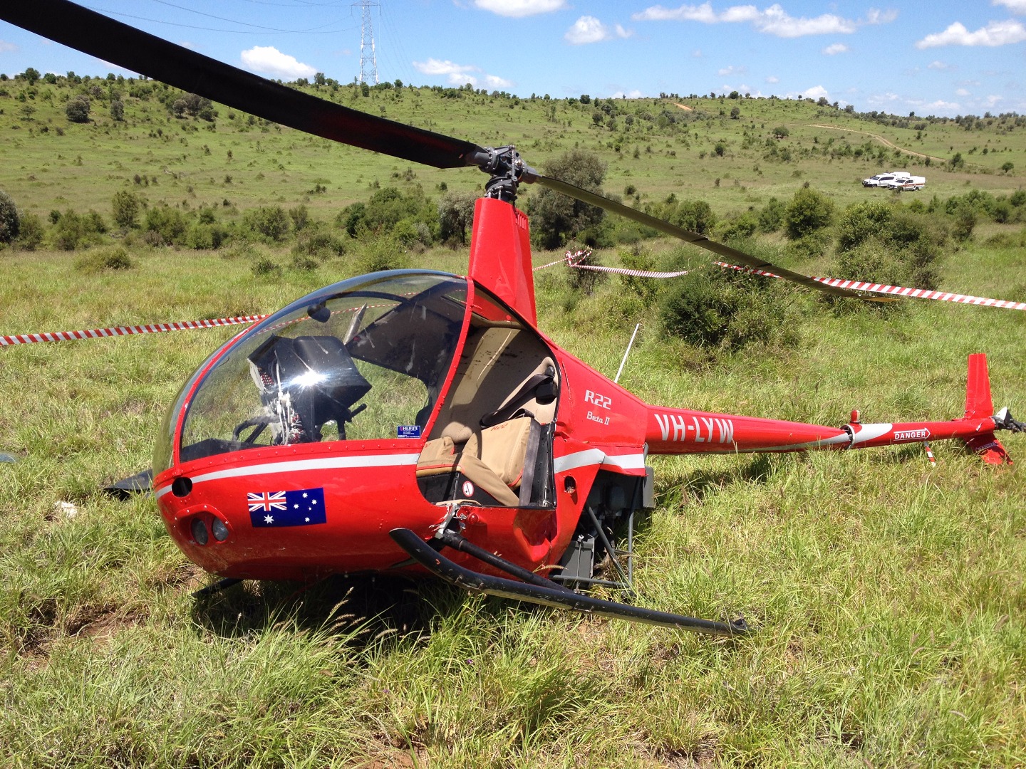 Figure 1: Accident site showing damage to VH-LYW