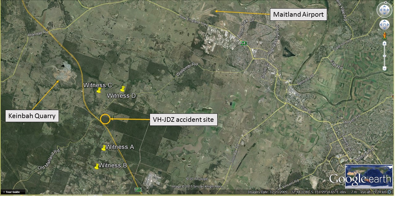 Figure 2: Witness location with reference to the accident site