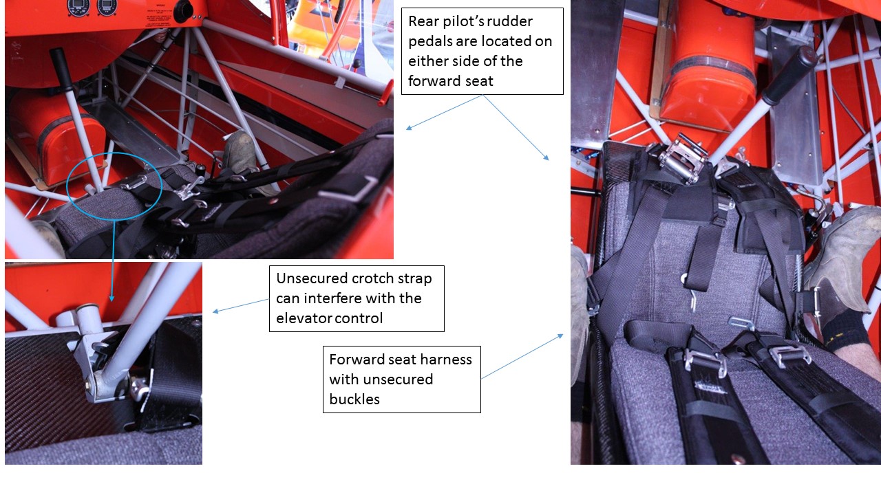 Figure A3: Possible elevator control interference from an unsecured forward seat harness