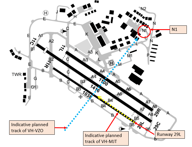 Bankstown Airport showing indicative tracks