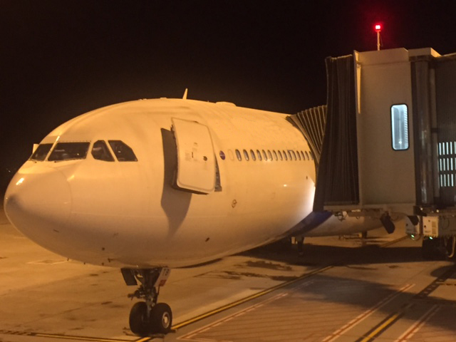 Airbus A330 damaged forward-left door