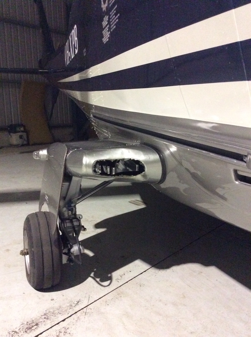 Figure 2: Damage to right landing light of VH-XPB