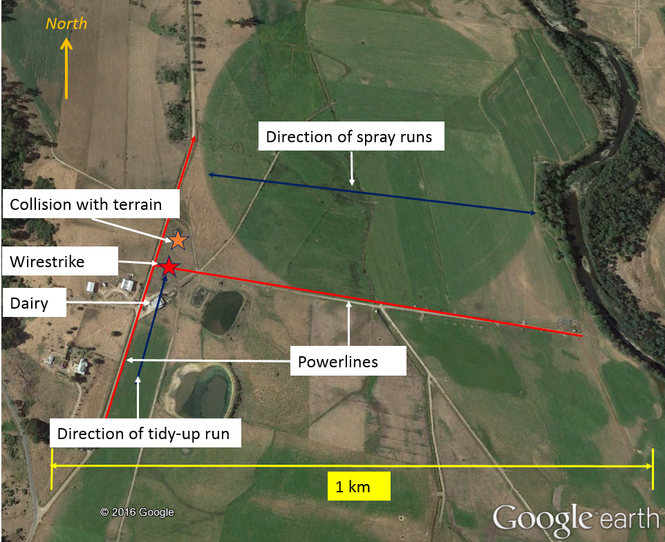 Figure 1: Area of operations showing powerlines