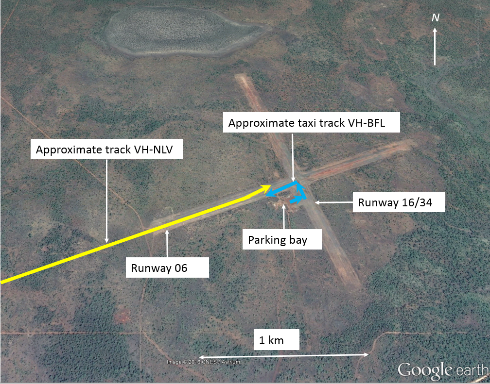 Figure 1: Mitchell Plateau ALA showing approximate aircraft tracks