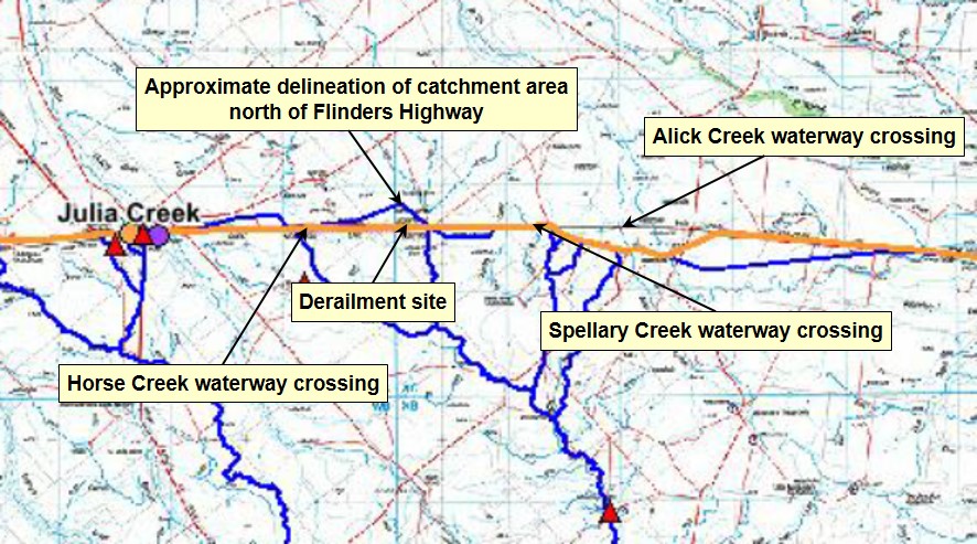 Figure 11: Catchment Delineation Julia Creek area