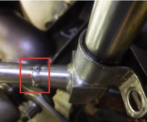 Figure 2: Fractured oil supply line