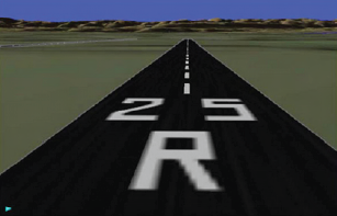 Figure 5: Synthetic vision runway display on approach (at low altitude)