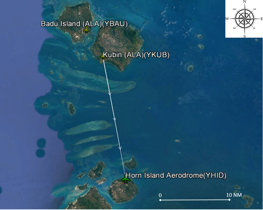 Figure 1: IOA track from Kubin to Horn Island