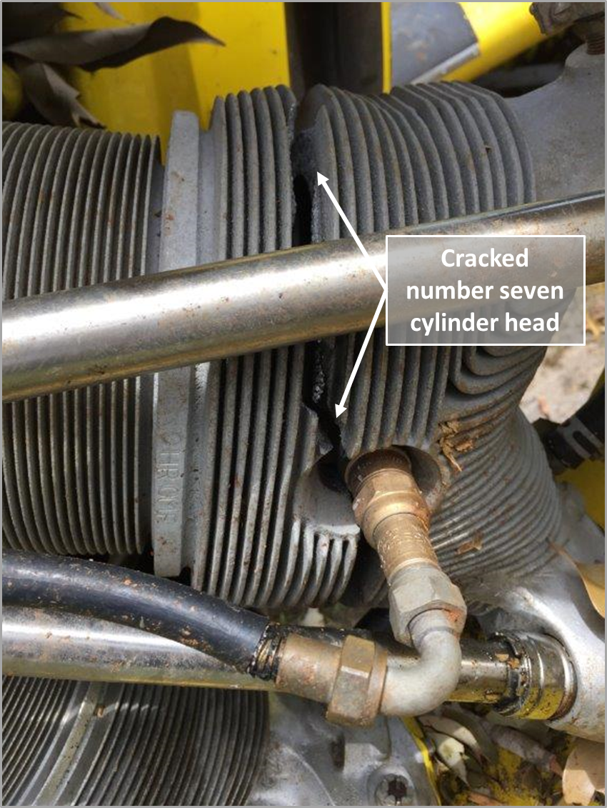 Figure 3: Engine cracked number seven cylinder