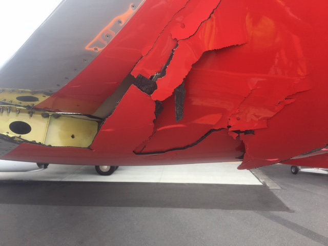 Figure 8: Damage to YFT left winglet